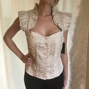 Beautiful Grass Collection Corset Ruffle Top NWT